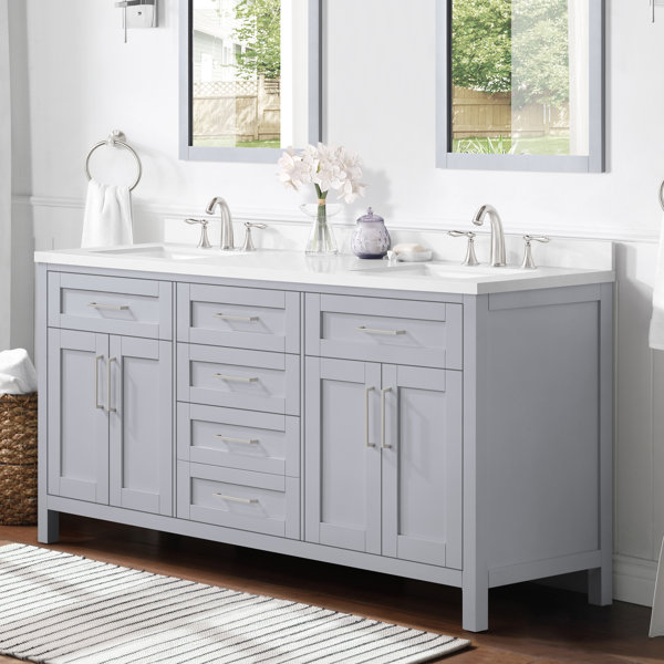 OVE Decors Tahoe III 72 In. Double Sink Bathroom Vanity In Dove Grey Wayfair